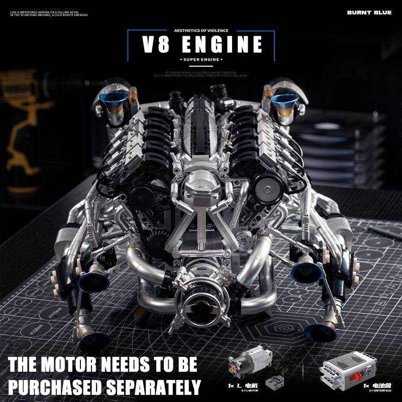 Model Kit Engine - ชุดตัวต่อเครื่องยนต์ MOC Supercar V8 - 2773