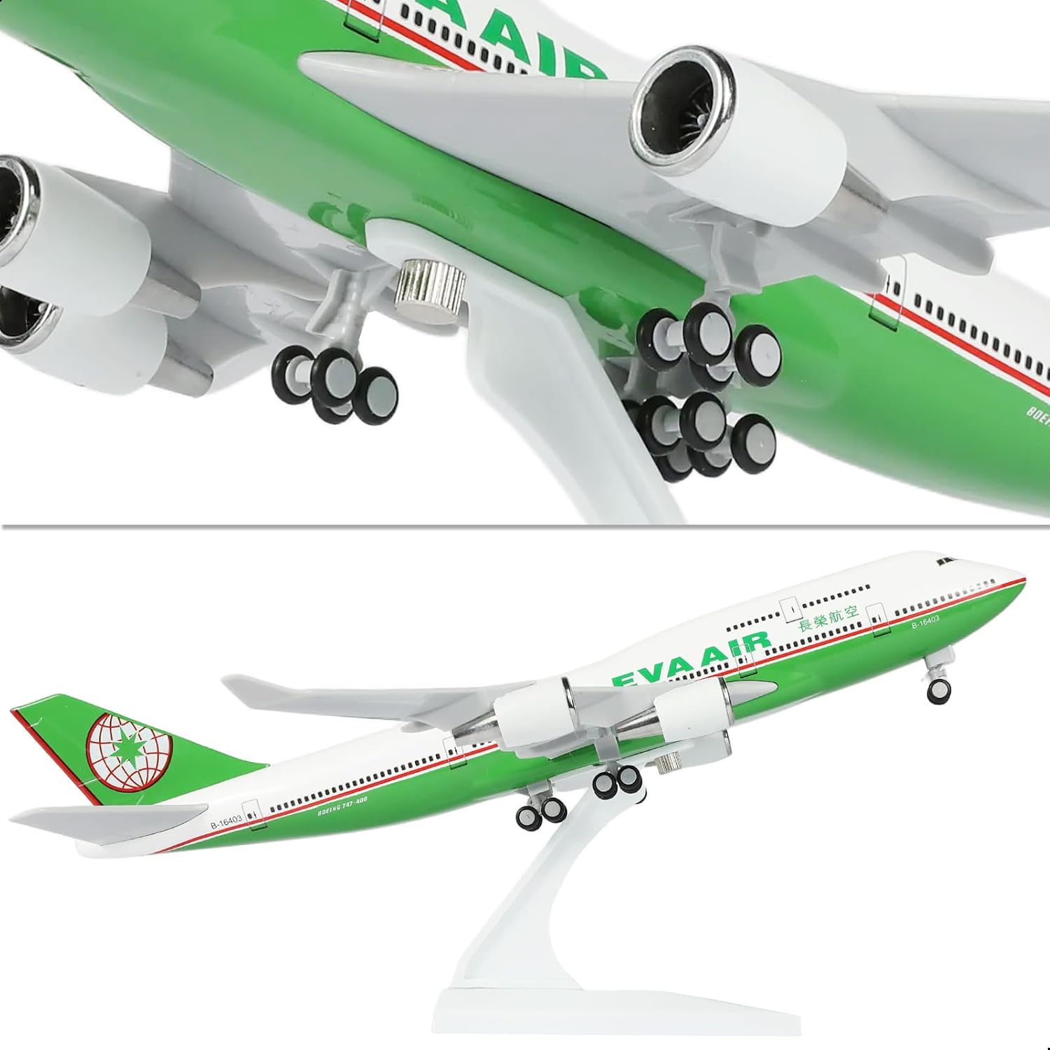 Model Kit Eva - โมเดลเครื่องบินเรซิน EVA Air B747 ขนาด 30