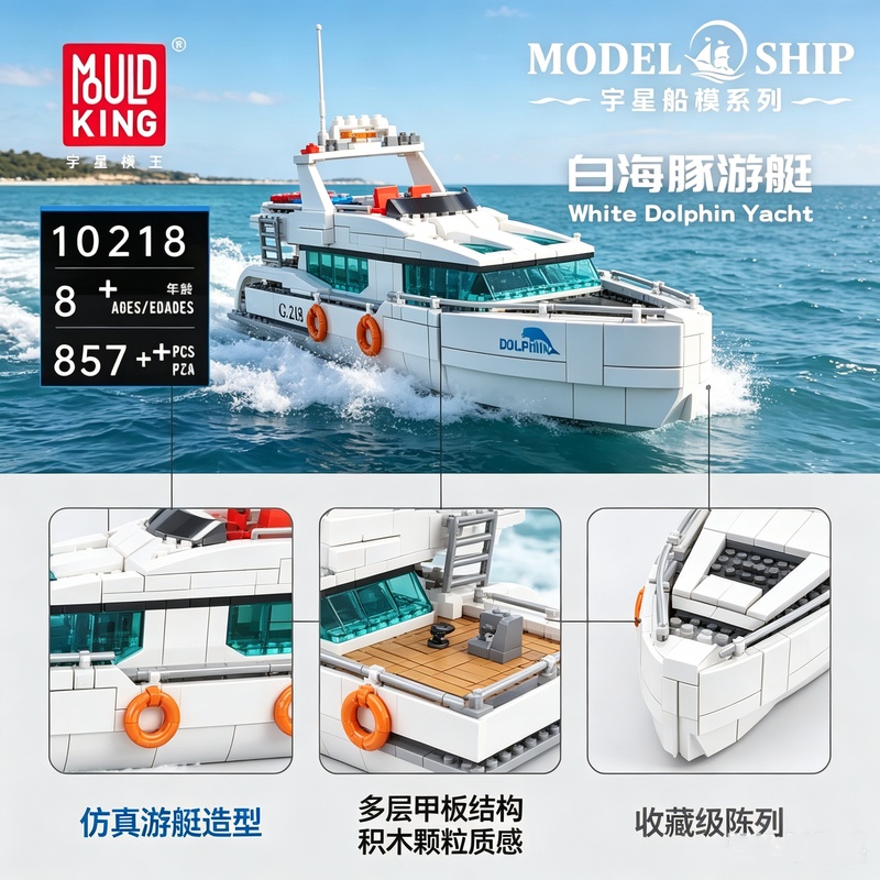Mould King 857 ชิ้น 10218 ชุดต - Model Kit Yacht บทวิจารณ์และราคา